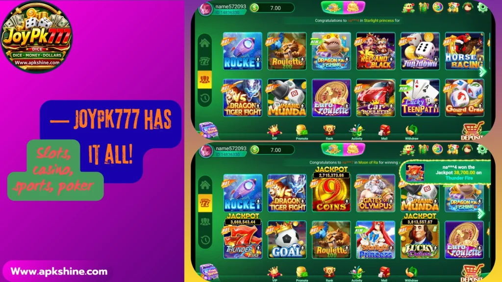 JoyPK777 APK Games